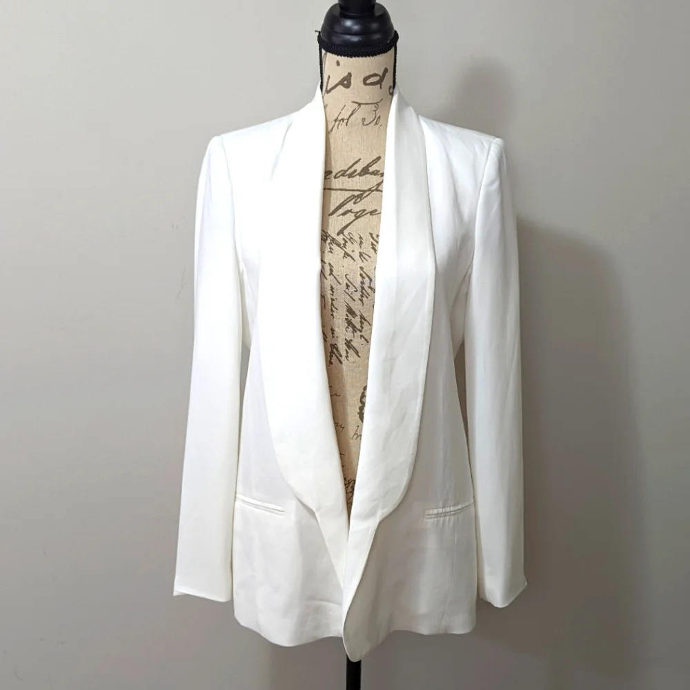 Mural White Slouchy Boyfriend Fit Blazer Women's Size Medium - Picture 1 of 13